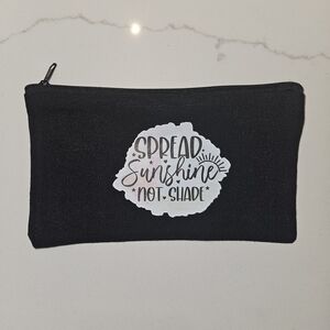 5 For$20 -Stylish Cream Multi-Pupose Canvas Black Pouch with Inspirational Quote